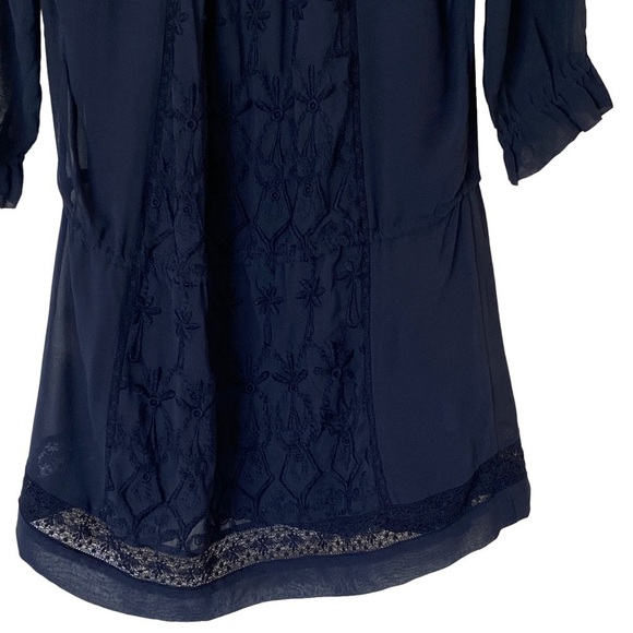 Ulla Johnson Frances Embroidered Silk Mini Dress in Navy, Size 2 - Picture 11 of 15